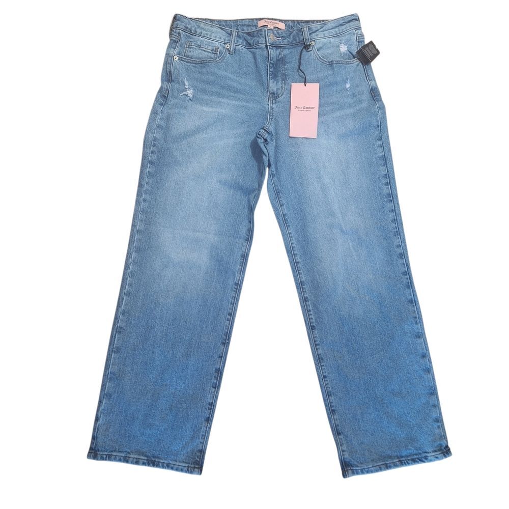 Juicy Couture Wide Leg Jeans Distressed Relaxed Heart Pocket Size 11 Juniors